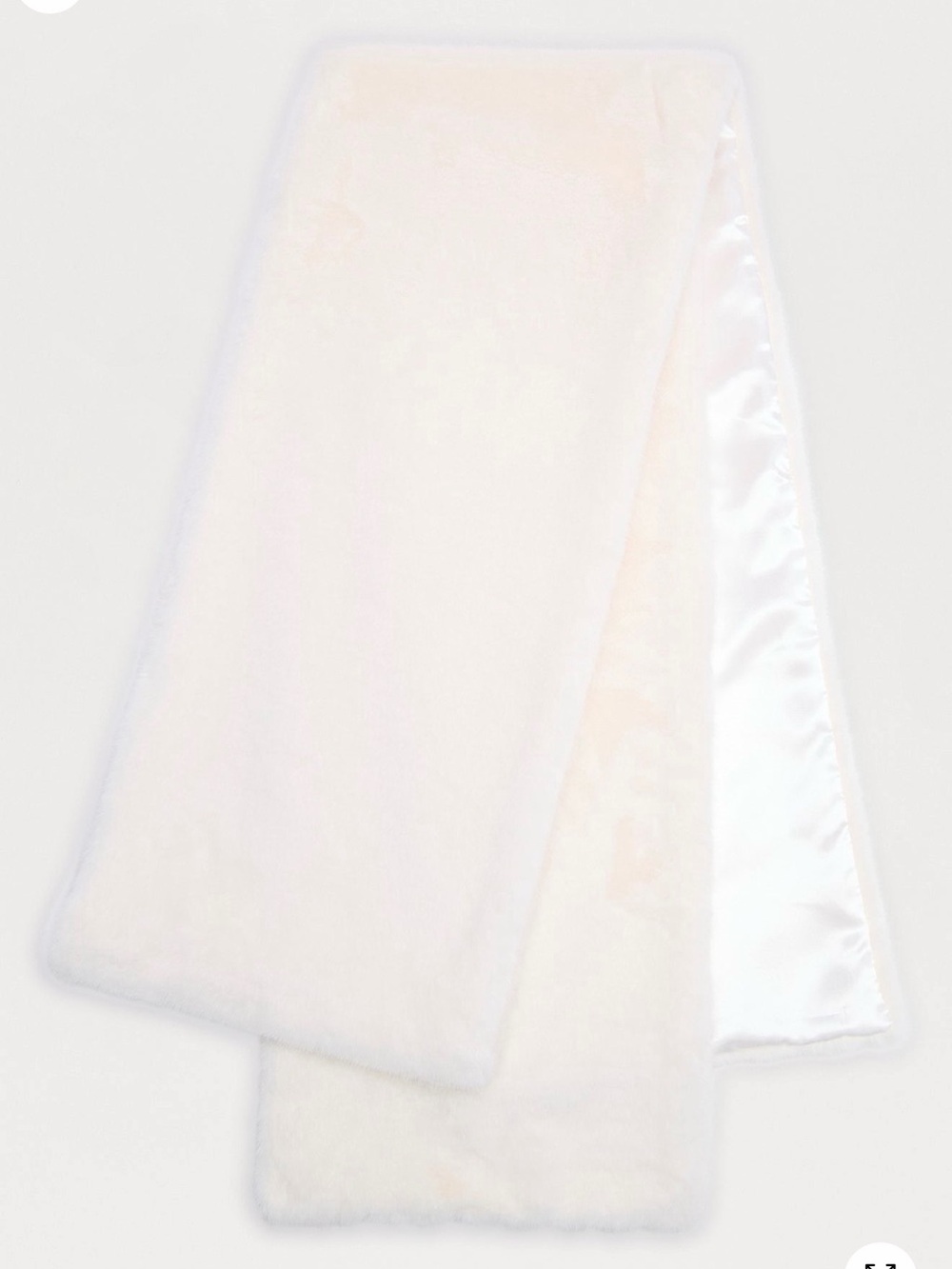 Plush Faux-Fur Cream Scarf with Satin Trim